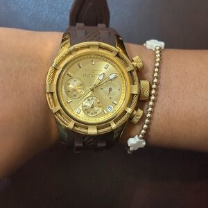 Invicta Gold and Brown Watch